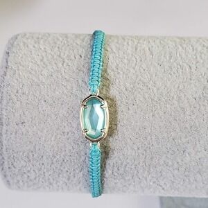 Kendra Scott Muriel Friendship Bracelet Turquoise Silver Tone Adjustable Cord